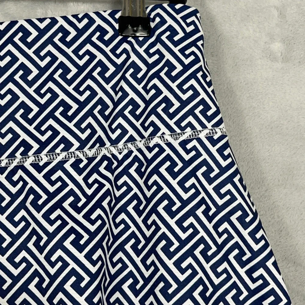 X by Gottex Womens Skort Medium Navy Blue Greek Key Ruffle Active Tennis Golf